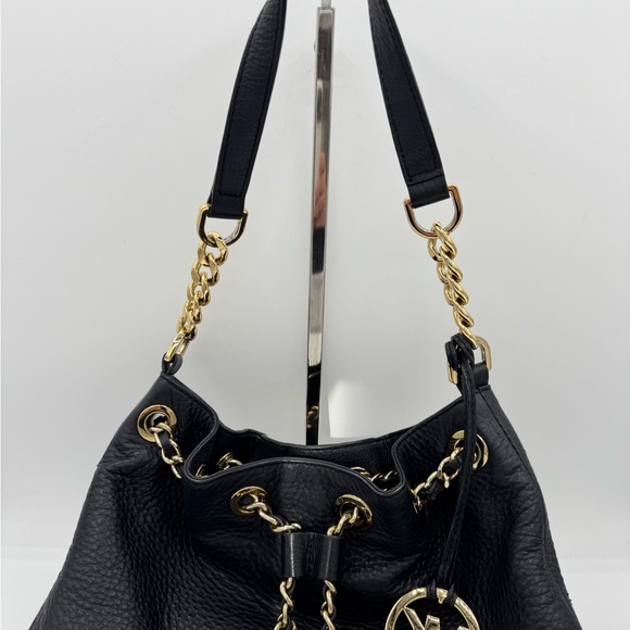 Michael Kors Frankie handbag black leather with gold trim. - Picture 12 of 12